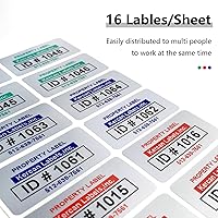 Vista 2 de Kercan Etiquetas de activos personalizadas, etiquetas de código de barras personalizadas, etiquetas personalizables de activos, etiquetas