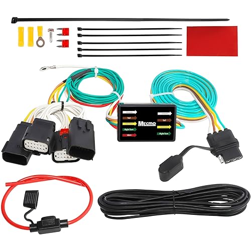 MECMO Arnés de cableado plano de 4 vías para Jeep Wrangler JL JLU 2018-2023, para Jeep Wrangler Unlimited 2019-2023para Jeep Gladiator JT 2020-2023,