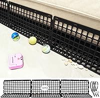 Vista 1 de 12 piezas de bloqueador para debajo del sofá para cama ajustable de plástico con 30 lazos, barreras negras para sofá para perros, mascotas y gatos