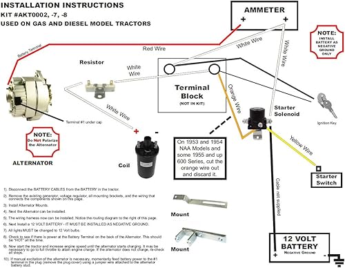 Miniatura 2 de Kit de conversión de alternador compatible con generador de tractor Ford Naa por números de pieza 501640641651660 681701740841850 851860881901960