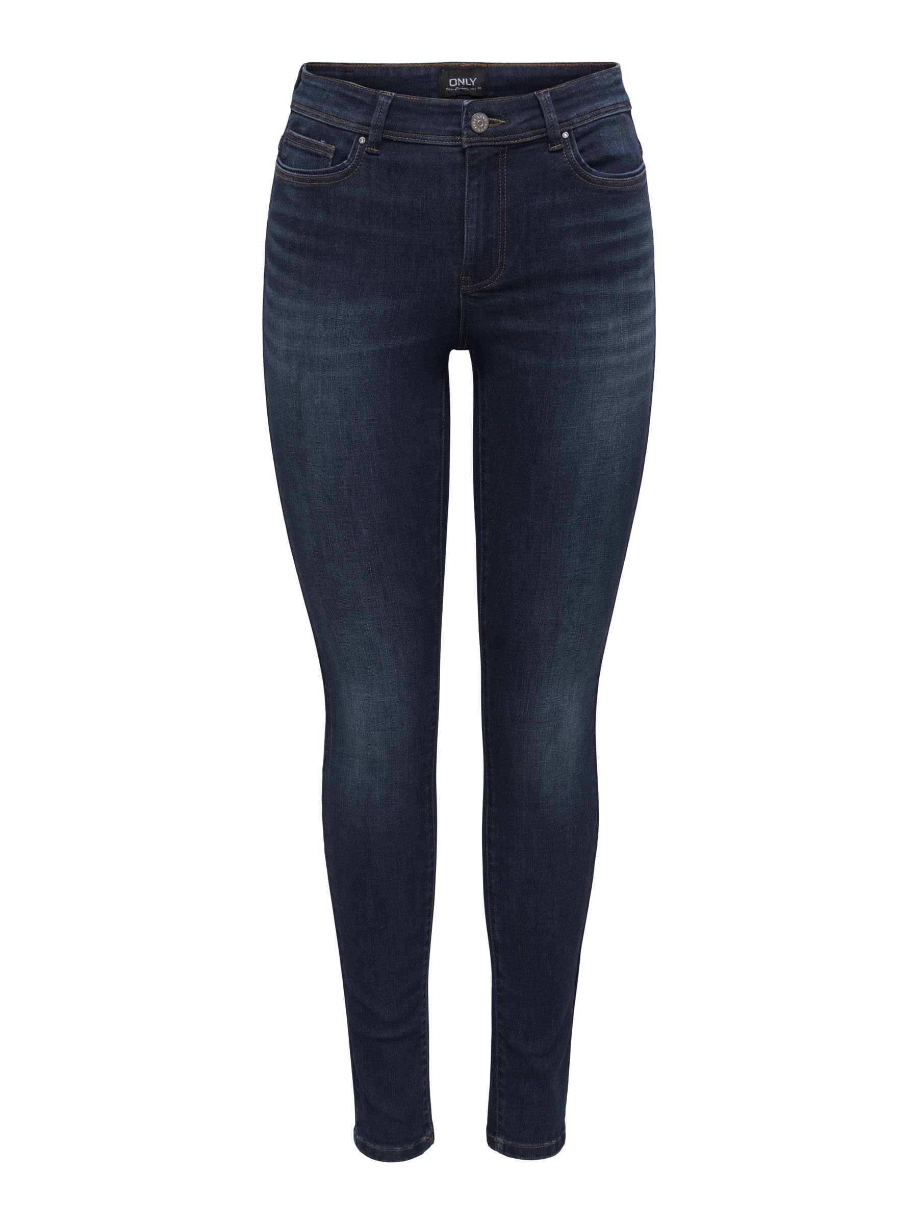 Only Women's Dark Blue Denim Jeans Medium