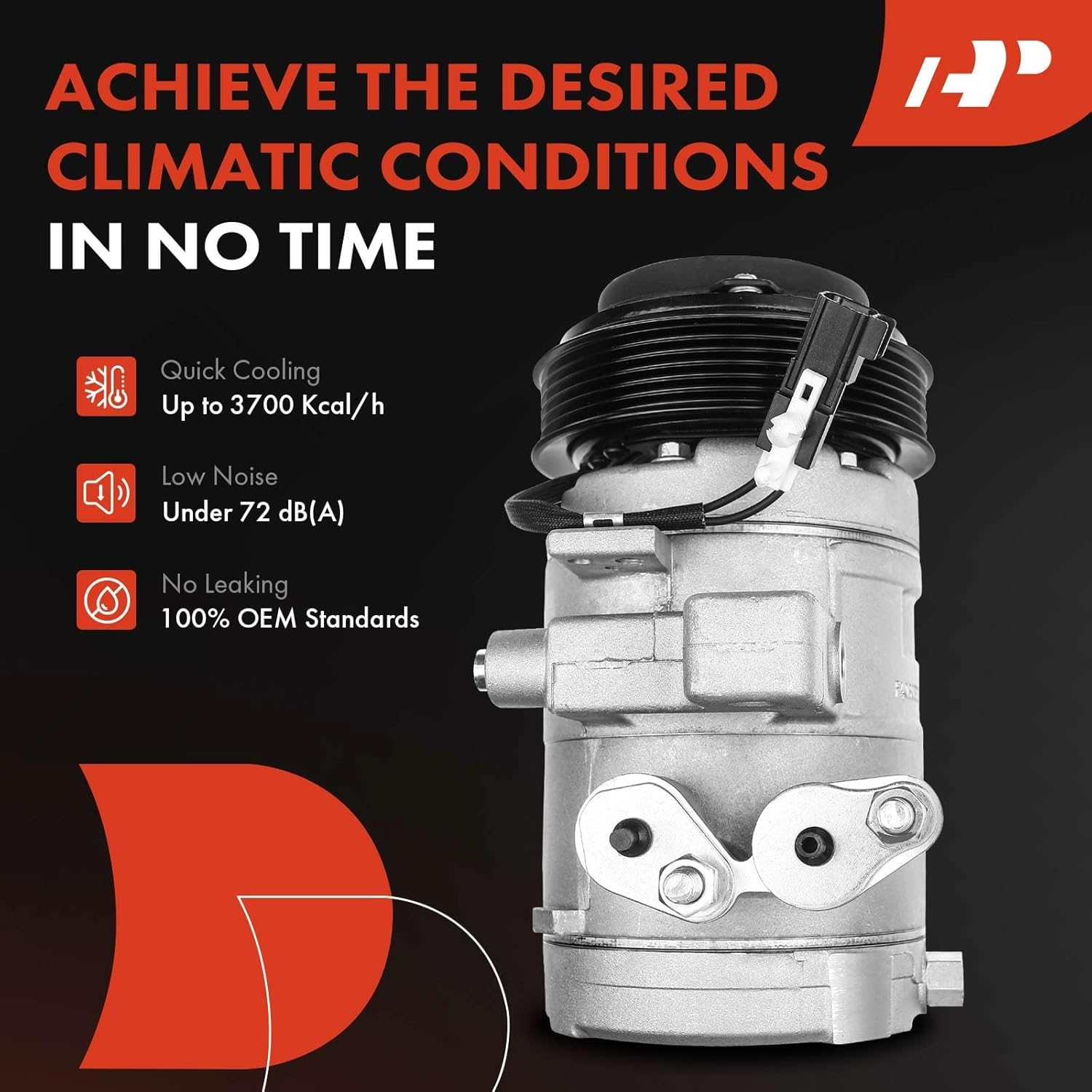 A-Premium Air Conditioner AC Compressor with Clutch Compatible with Ford F-150 5.0L 2011-2014, Lobo 5.0L 2011-2014, DKS20 Style, 6 Grooves (NOT 4 Grooves)
