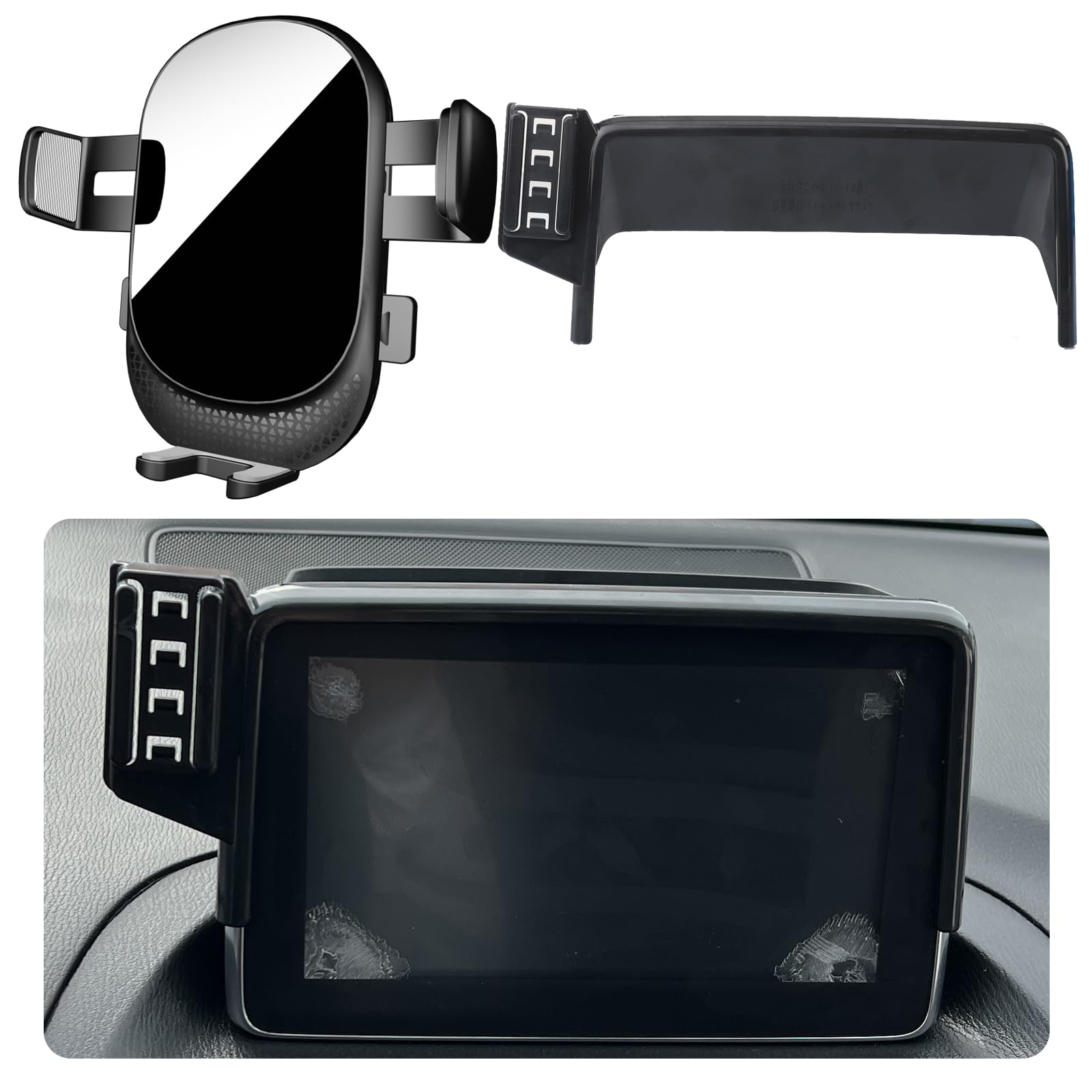 WEIFEI-Phone Holder For Mazda MX-5 Miata 2016-2023/CX-3 2016-2021/Mazda 3 2014-2016 (Fit 7" Screen), Phone Mount With Dash Organizer For CX3 Accessories, 360 Degree Rotation Dash Mount