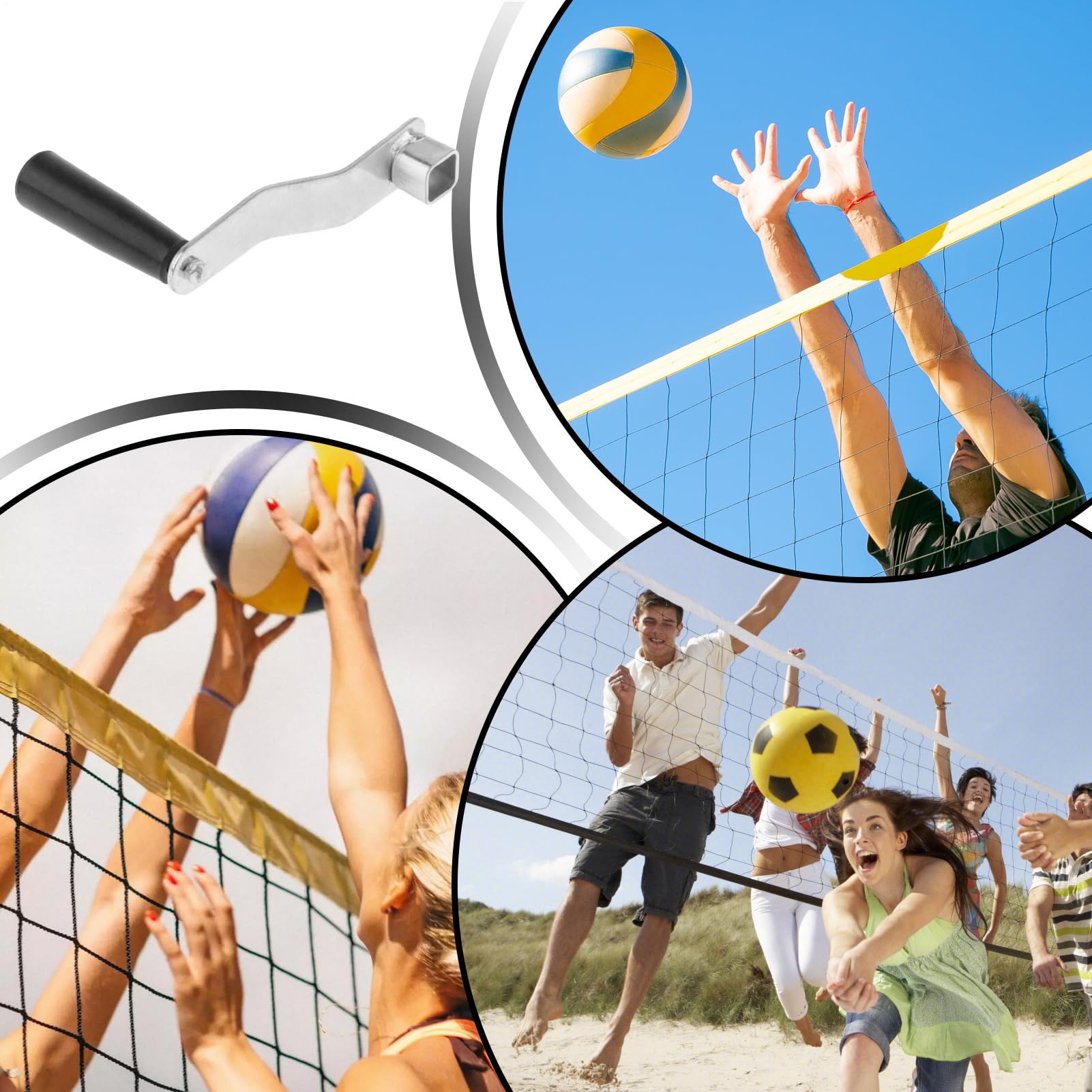 Manovella Per Rete Da Pallavolo - Sostituzione Del Dispositivo Di Tensione A Installazione Facile - Maniglia Tensionatore Rete Da Pallavolo,Per Campo Da Badminton Con Per Sport Esterno Su