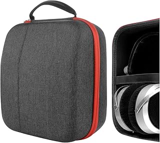 Geekria Shield Headphones Case for Large-Sized Over-Ear Headphones, Replacement Hard Shell Travel Carrying Bag with Cable Storage, Compatible with HiFiMAN HE400S, Grado Headsets (Dark Grey)