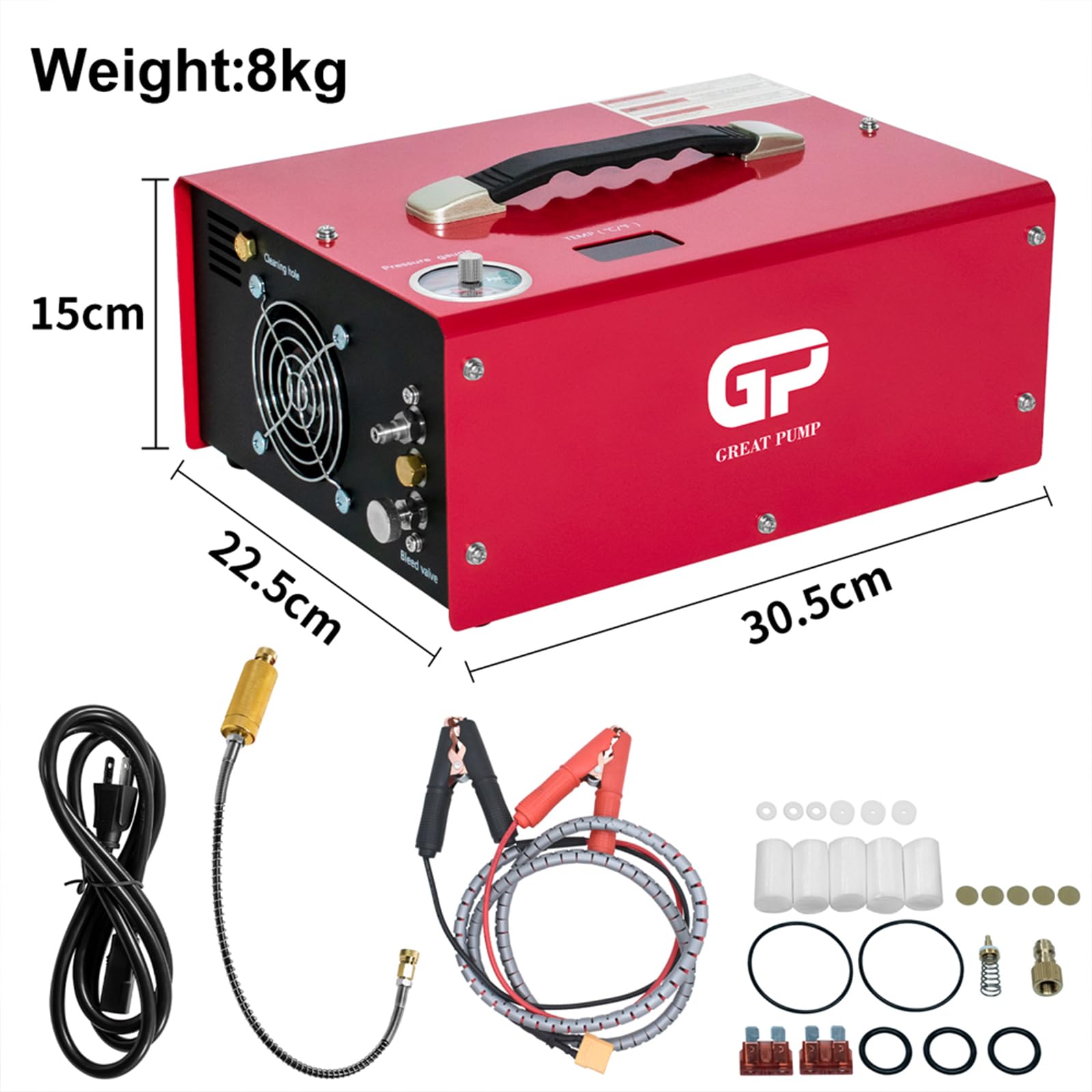 TUXING PCP Compresor de Aire, 4500Psi/30Mpa/300Bar Sin Aceite Pequeño Compresor de Aire Portátil para Pistola, Bomba de Aire de Alta Presión para Rifle/Pistola PCP y Tanque de Paintball