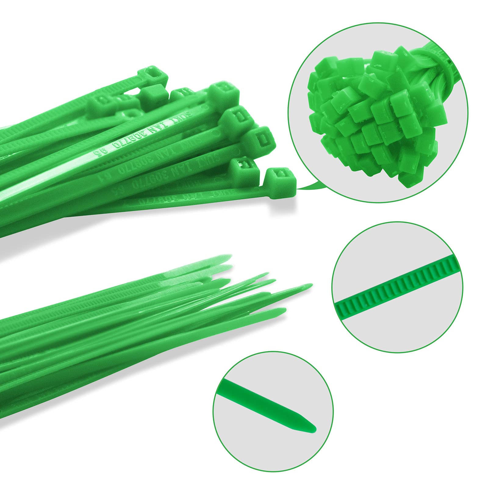 100 Serre-câbles Nylon 3,6x200 Mm - Résistance 18 Kg, Pour Câblage, Tuyaux, Jardin (-40°C à +85°C)