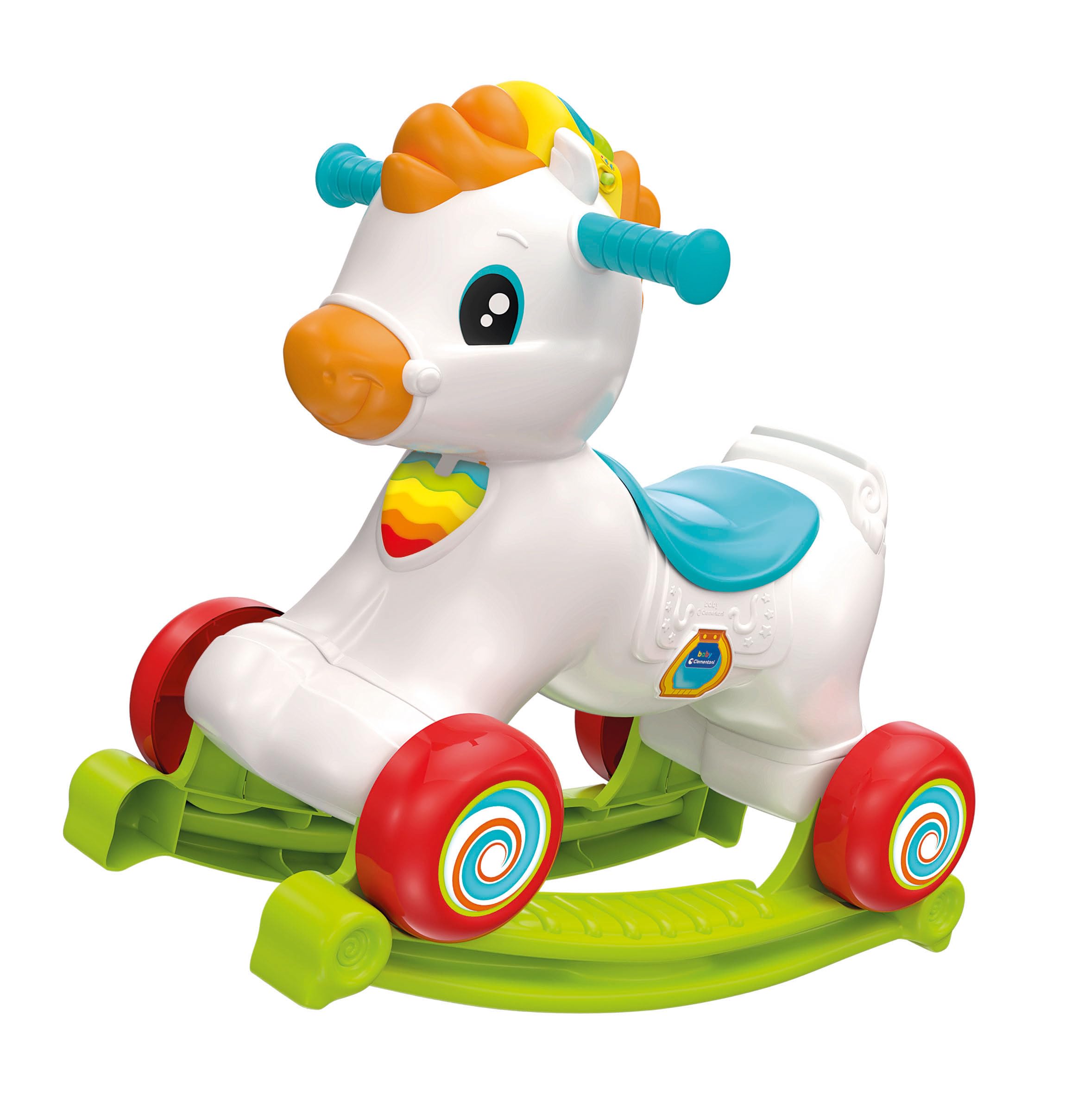 Clementoni 61556 Tito Cheval à Bascule avec Musique Chiffres Lettres pour Bébés 12 Mois