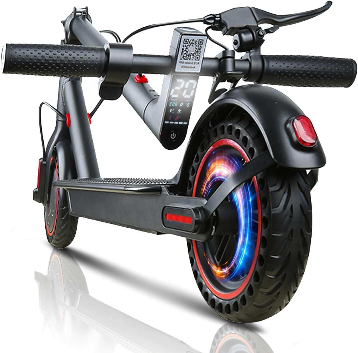 Electric Scooter for Adults, 8.5" Solid Tires, 17-20 MPH, 500W Motor, Max 20 Miles Long Range, Folding E-Scooter with Dual Braking System and App Control UL2272