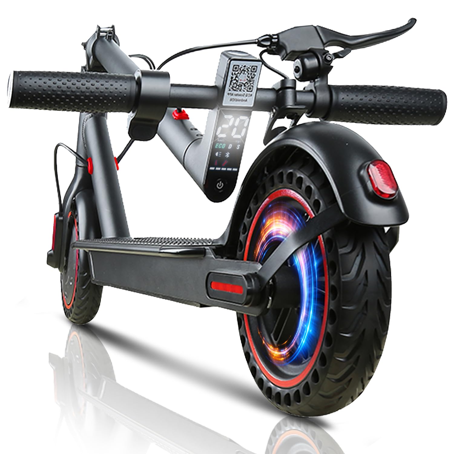 Electric Scooter for Adults, 8.5" Solid Tires, 17-20 MPH, 500W Motor, Max 20 Miles Long Range, Folding E-Scooter with Dual Braking System and App Control UL2272