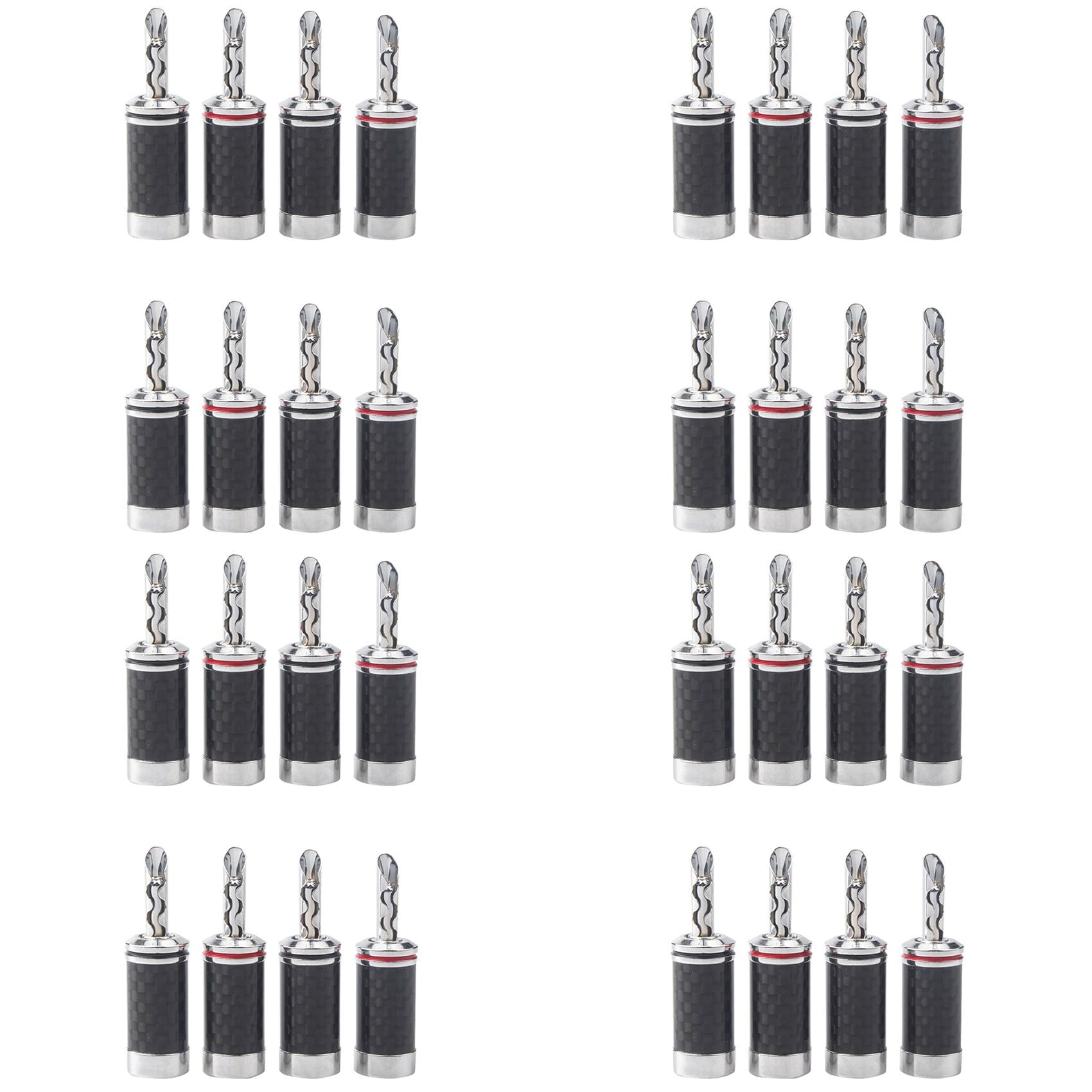 Lot de 32 fiches bananes Hi-Fi HiFi DIY Fibre de Cuivre Revêtement Prise audio électrique Fiche banane