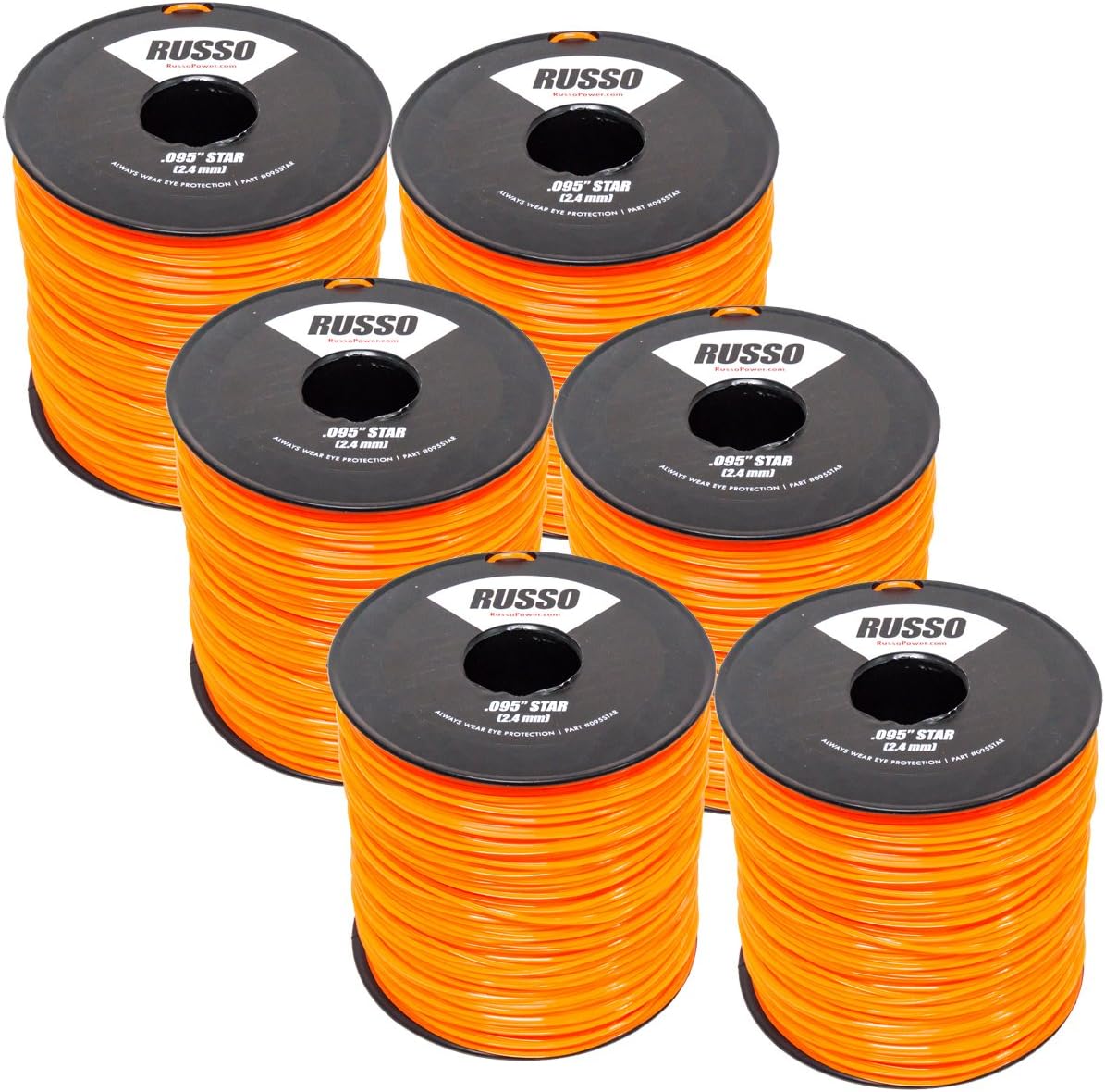 6 Pack 095 Star 5lb Commercial String Trimmer Line