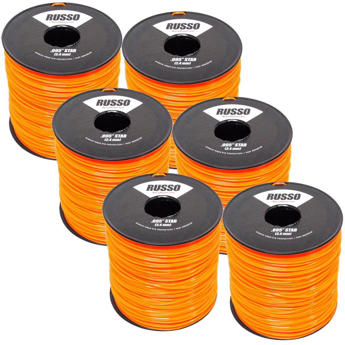 6 Pack 095 Star 5lb Commercial String Trimmer Line
