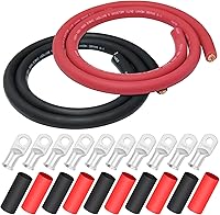 Vista 9 de iGreely Alambre Calibre 6 AWG 20 Pies Negro + 20 Pies Rojo Batería de Soldadura Cable Ultra Flexible de Cobre Puro + 5 pzs de Conectores de Terminal