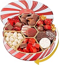 BONNIE AND POP Christmas Gift Basket - Holiday Gifts - Chocolate & Nut Gift Box, Assortment Tray - Birthday, Sympathy, Get Well, Men, Women & Families (Lazy Susan)