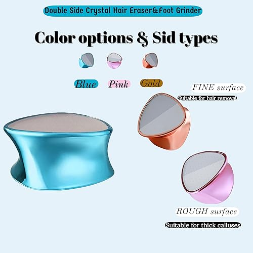 Miniatura 6 de Borrador de pelo de cristal y molinillo de pies, 2 en 1 de doble cara, reutilizable, fácil de usar, dispositivo de eliminación de vello de cristal