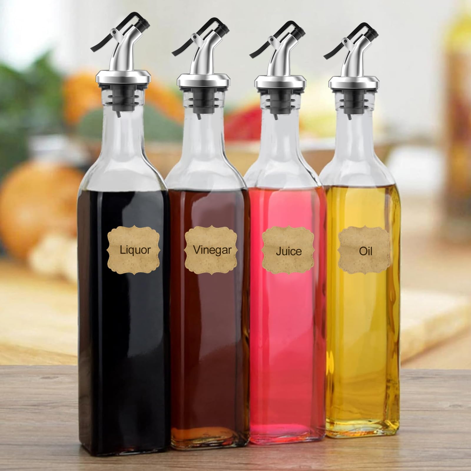Newpop 8 Pezzi Tappo Dosatore Olio, Beccuccio Olio per Bottiglia, Tappo Olio Salvagoccia, Tappi per Bottiglie Olio in Plastica, Versatore d'Olio per Bottiglie, per Olio d'Oliva, Sciroppo, Aceto