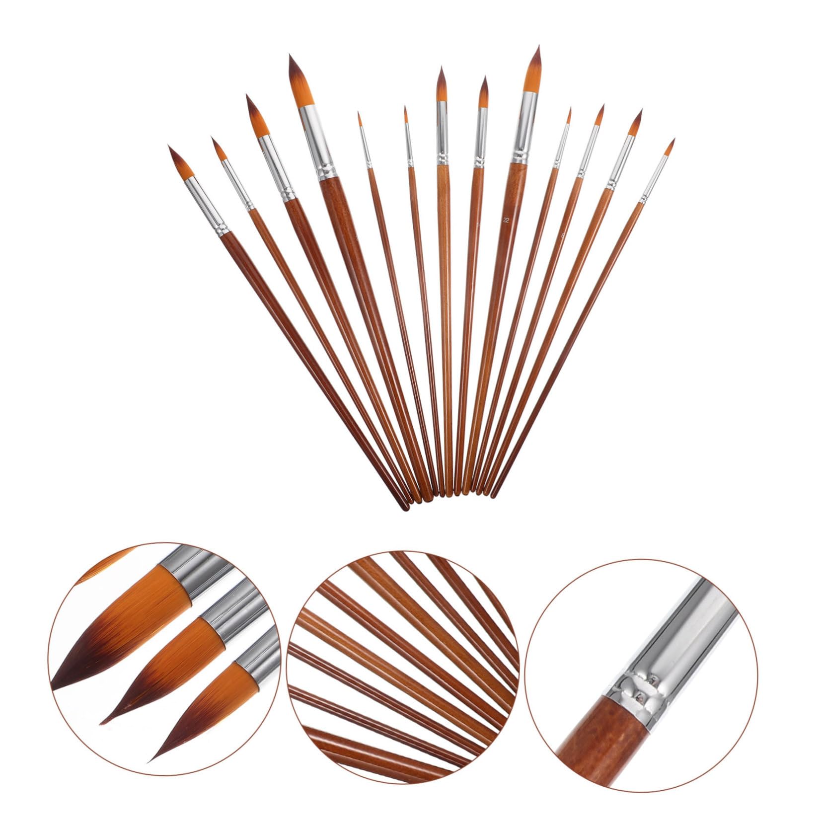 NUOBESTY 26piezas Pinceles De Nylon De Doble Color para Acuarela Pintura Acrílica y Óleo Kit De Pinceles para Estudiantes De Arte y Suministros De Pintura