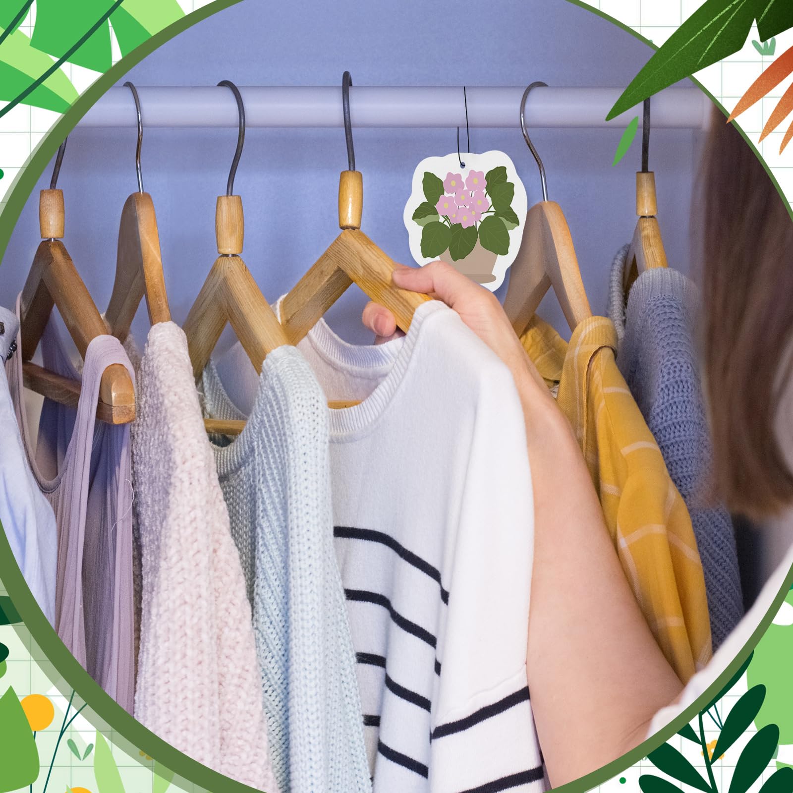 15 piezas de ambientador de plantas colgantes de larga duración, accesorios divertidos para coche, espejo, ambientadores de coche, lindos perfumados, decoración de coche, adornos para mujeres y
