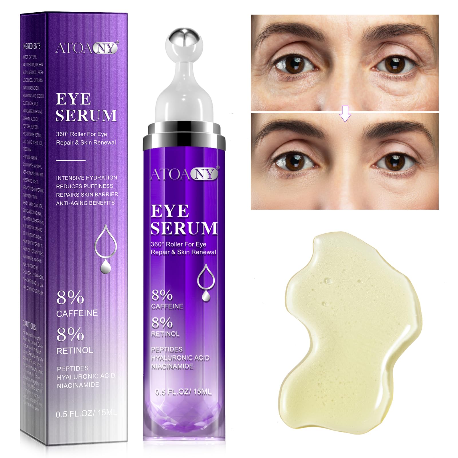 15 ml Rollerball Eye Serum with 8% Caffeine - Image 2