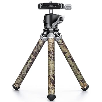 Leofoto MT-02C+LH-22 Tabletop Tripod, Mini Travel Tripod, Carbon Fiber, 2 Leg Section, 1/4