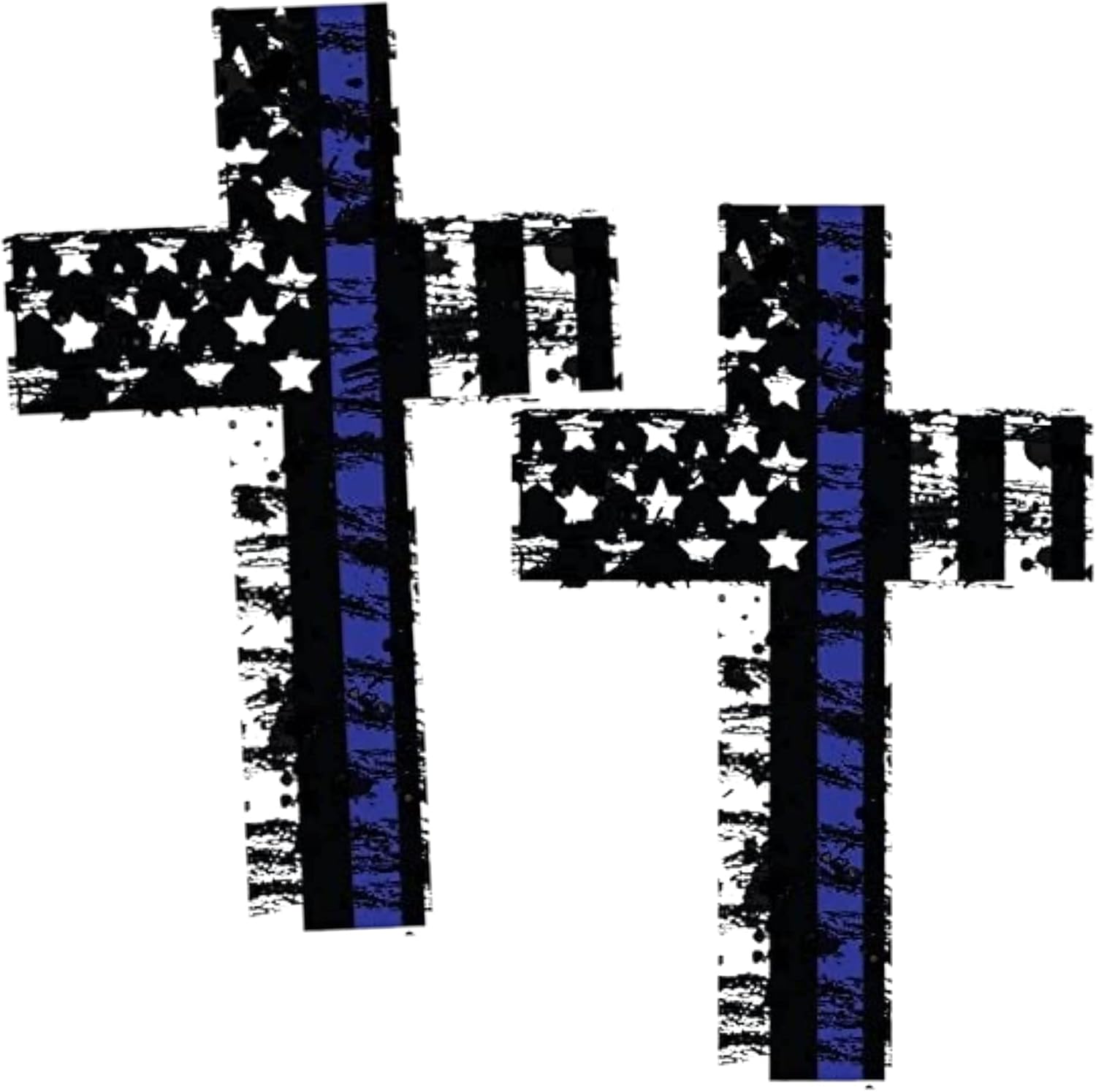 Thin Blue Line Cross Reflective (2) Pack. Show your support for our Men and Women of Law Enforcement