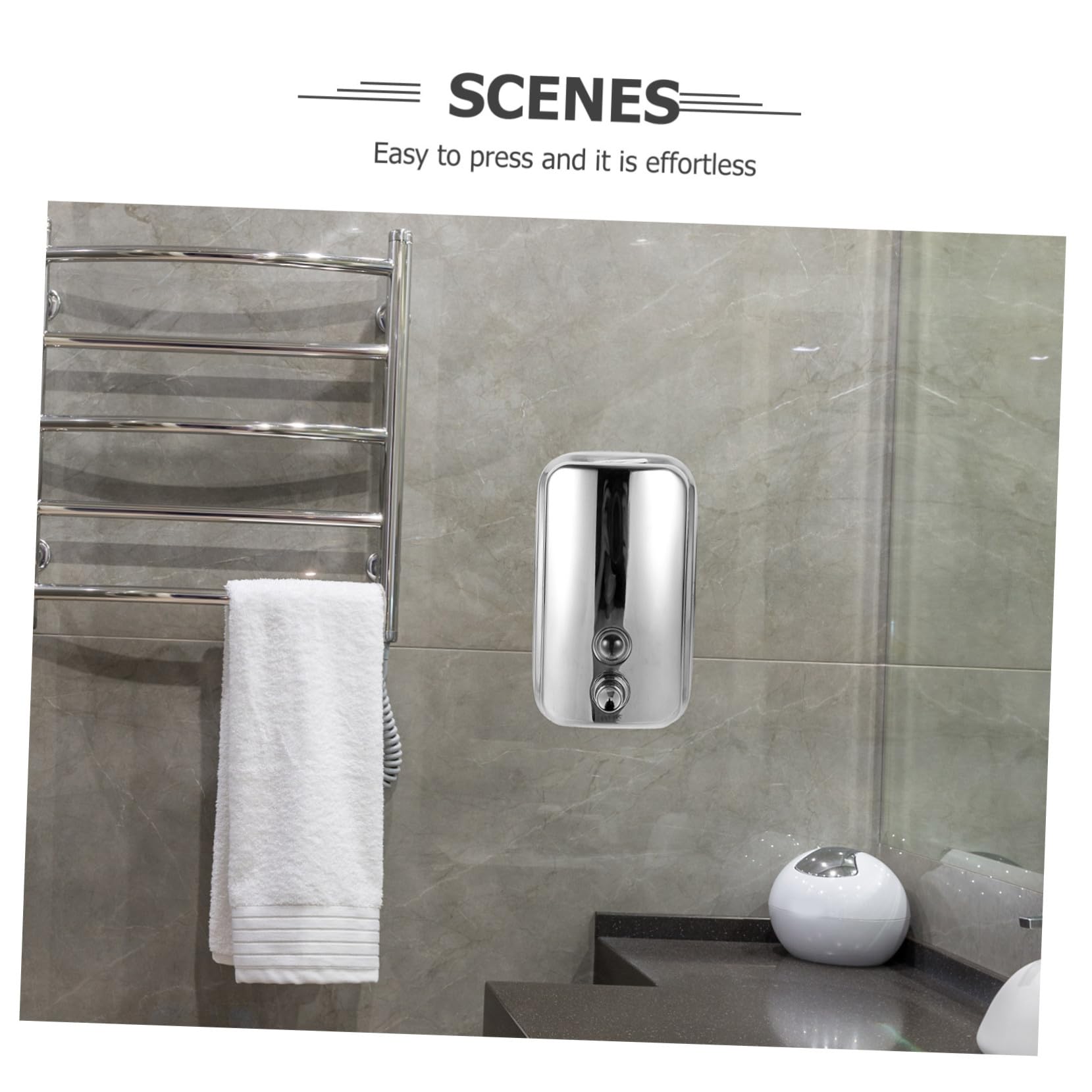 Dispensador de Jabón Líquido para Pared de Acero Inoxidable Capacidad Dosificador Manual para Baño Cocina y Oficina Resistente y Fácil de Instalar Diseño Anti-Goteo y