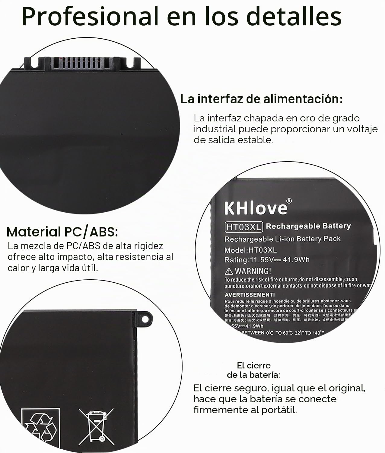 HT03XL L11119-855 Laptop Batería para HP Pavilion 14-CD 14-CE 14-CF 14-CK 14-cm 14Q-CS 14Q-CY 14S-CF 14S-CR 15-CS 15-DA 15-DB 15-DW 15G-DR 17-by 17-CA L11421-542/2C2 HSTNN-LB8M HSTNN-DB8R