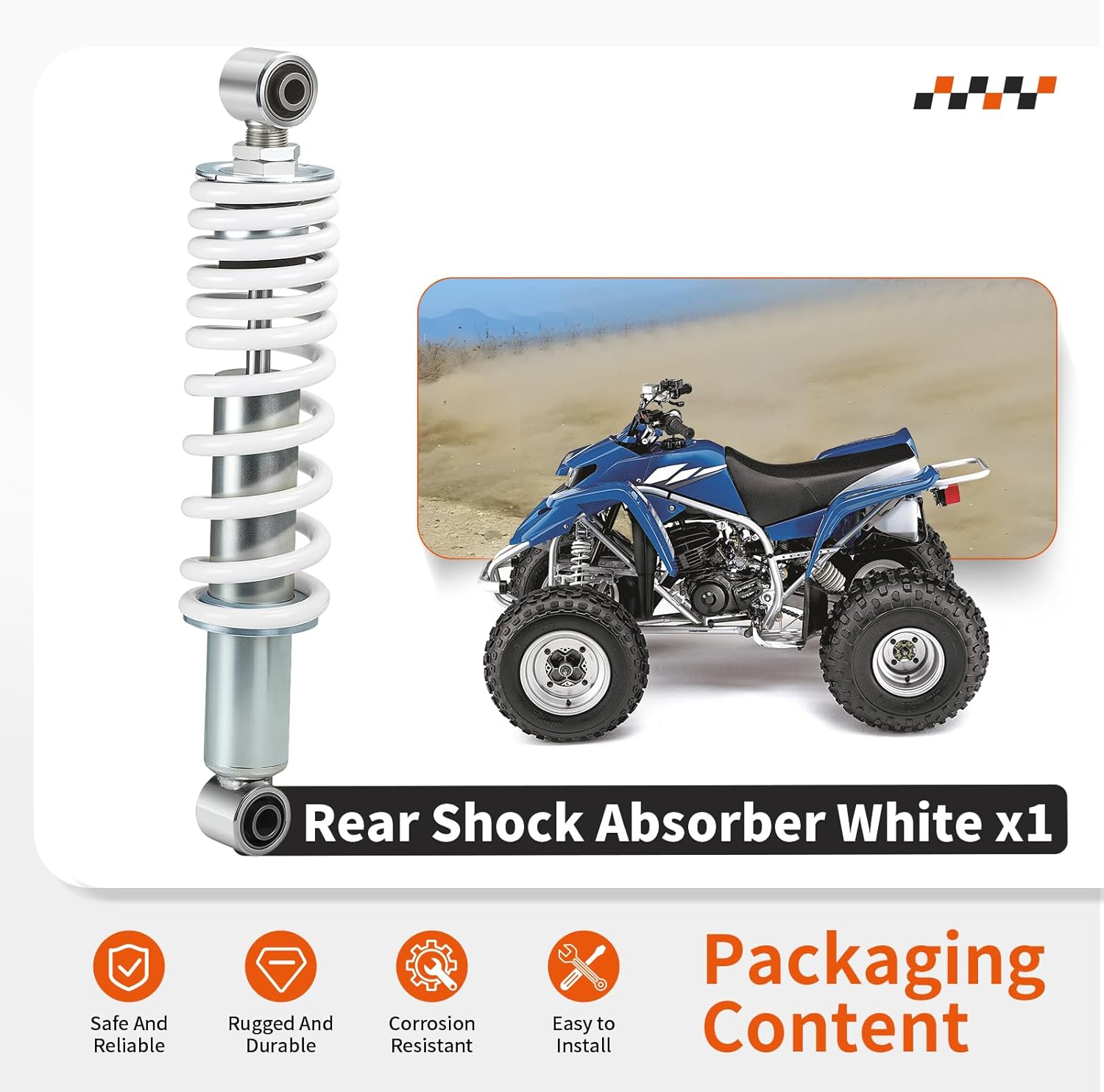 Rear Shock Absorber White For Yamaha Blaster 200 YFS200 1988-2006 2XJ-22210-20-6W 2XJ-22210-20-36