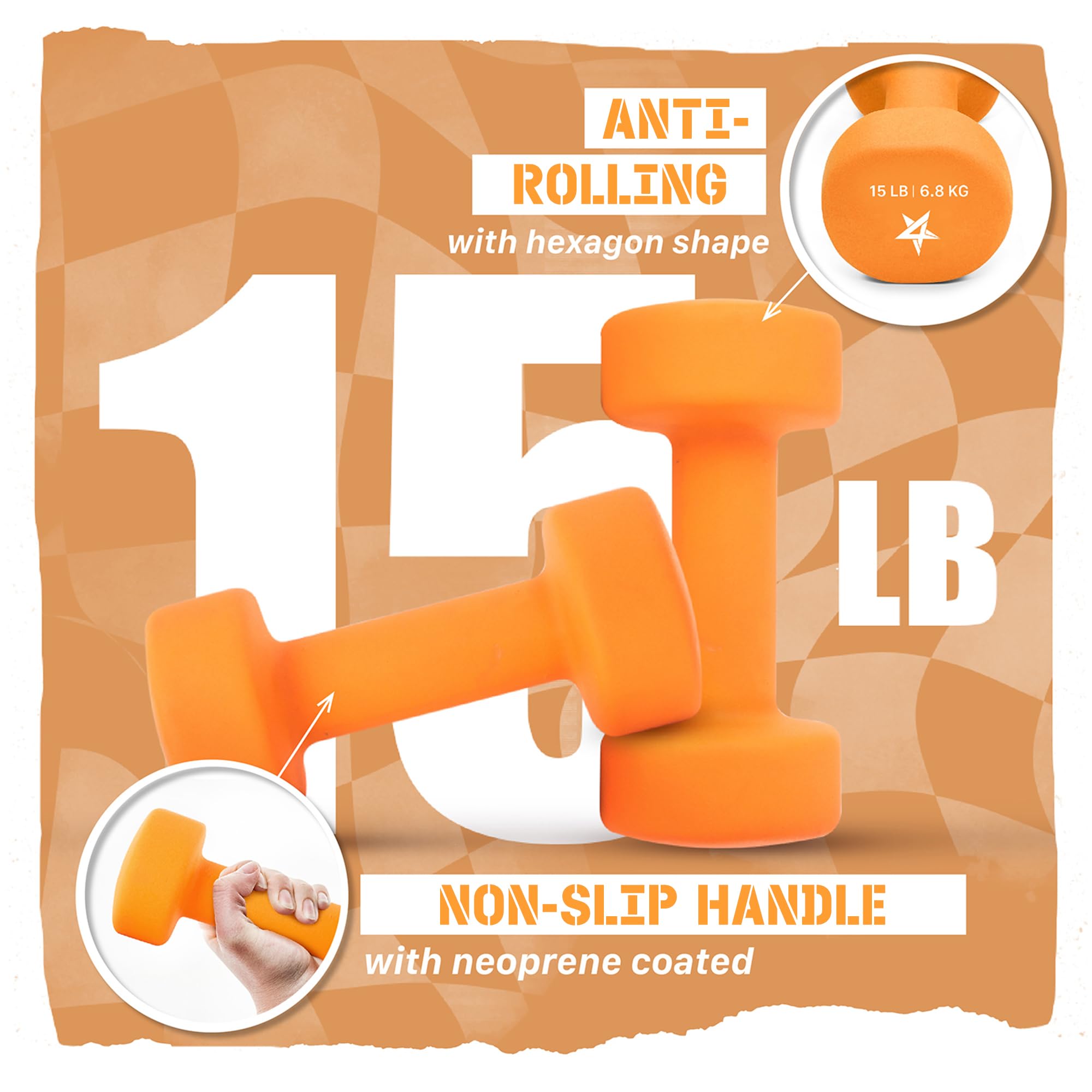 Yes4All Manubri in neoprene, set di 2 pesi per mani, comodo cavo di tipo C incluso, 0,9-9,1 kg, impugnatura comoda per un allenamento sicuro a casa, rivestimento in neoprene antiscivolo con design