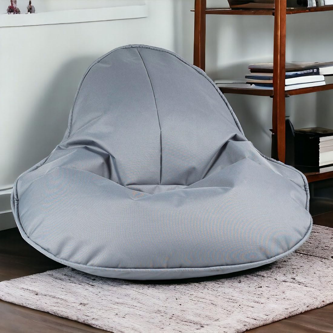 Ecopuf Frog - Pouf Poire, Fauteuil Coussin Moelleux avec Rembourrage - pour La Maison et à L'Extérieur - pour Enfants et Adultes - Polyester Durable, Résistant - 120x80cm - Tabac Nc19