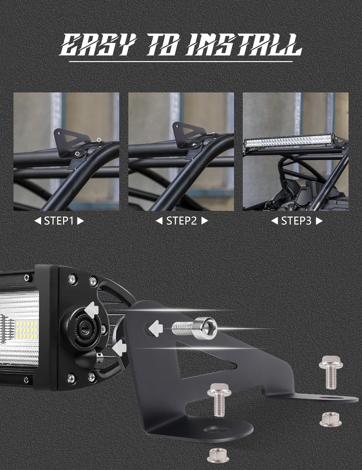 Chelhead RZR Pro R Led Light Bar Mounting Bracket for 32 Inch Curved Light Bar Compatible with 2022-2023 Polaris RZR Pro R 4