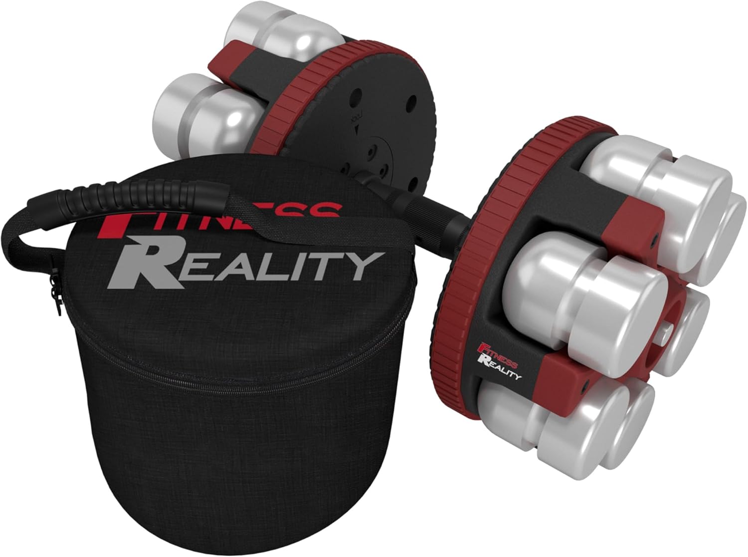 Fitness Reality Adjustable Dumbbells 10-45 Pounds, 3 lbs increments, OPTIONS: Single/Pair/Adjustable Weight Kettlebell
