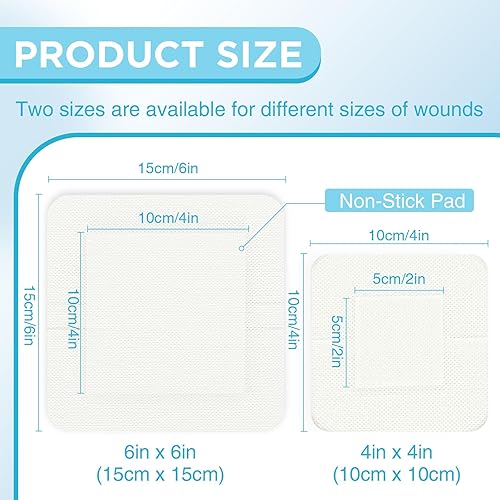 Miniatura 2 de OK TAPE Aderezo de isla de gasa con bordes de 4 x 4 pulgadas, 25 almohadillas de gasa envueltas, apósito estéril no tejido para heridas con