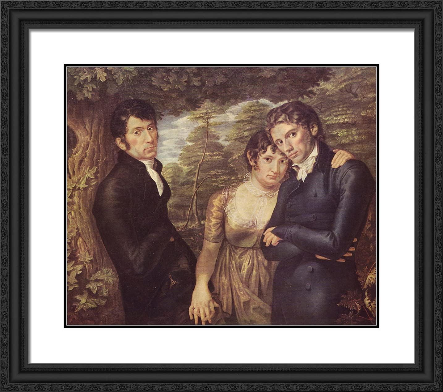 ArtDirect Runge, Philipp Otto 22x20 Gold Ornate Framed Art Print with Double Matting Titled: The Three of Us