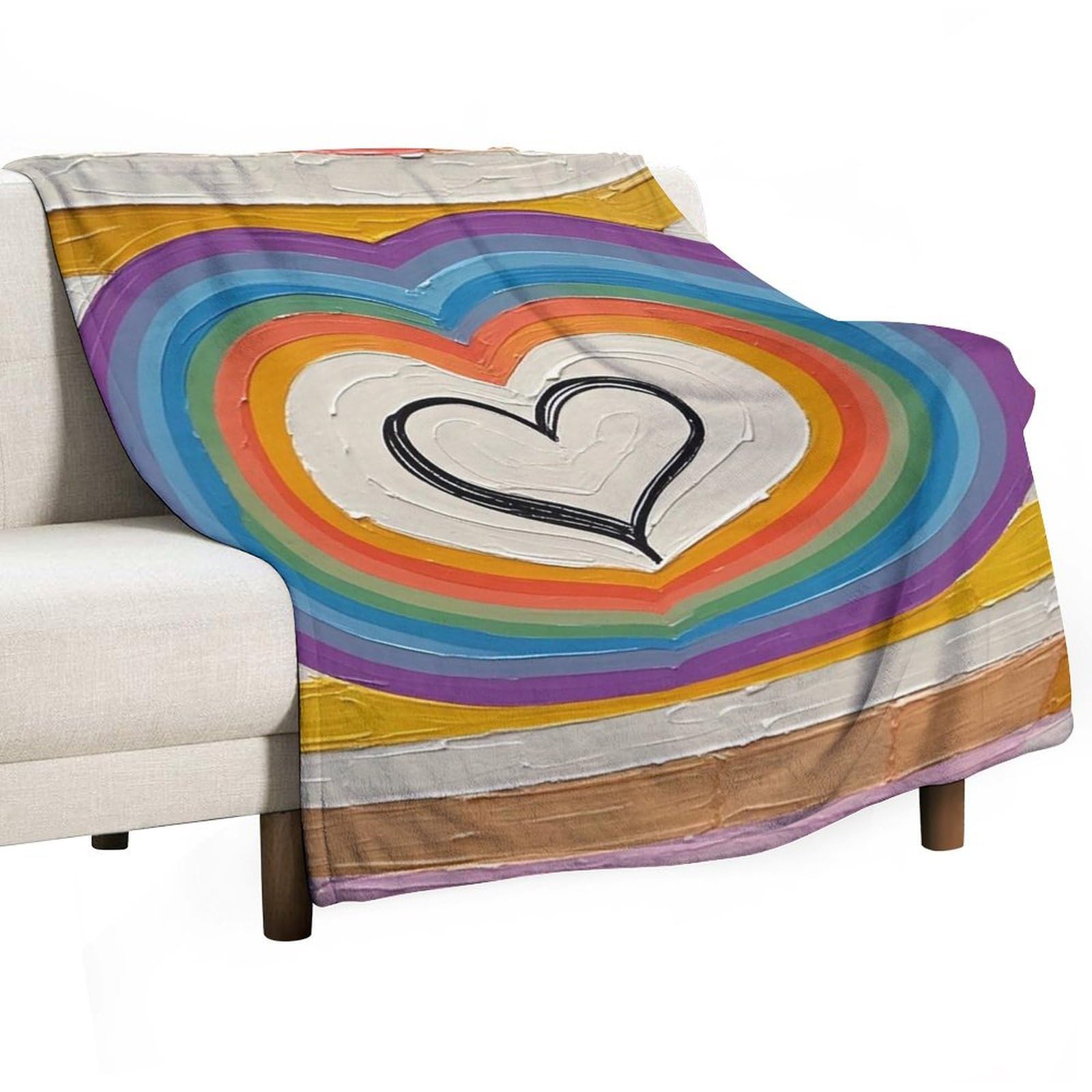 Couverture en flanelle amour grand plaid doux de canapé cosy