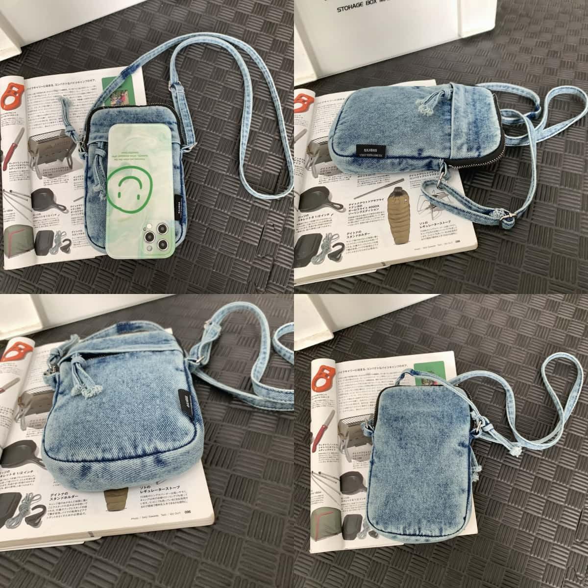 Denim Crossbody Bag Mini Casual Shoulder Bag Small Change Purse Travel Daypacks