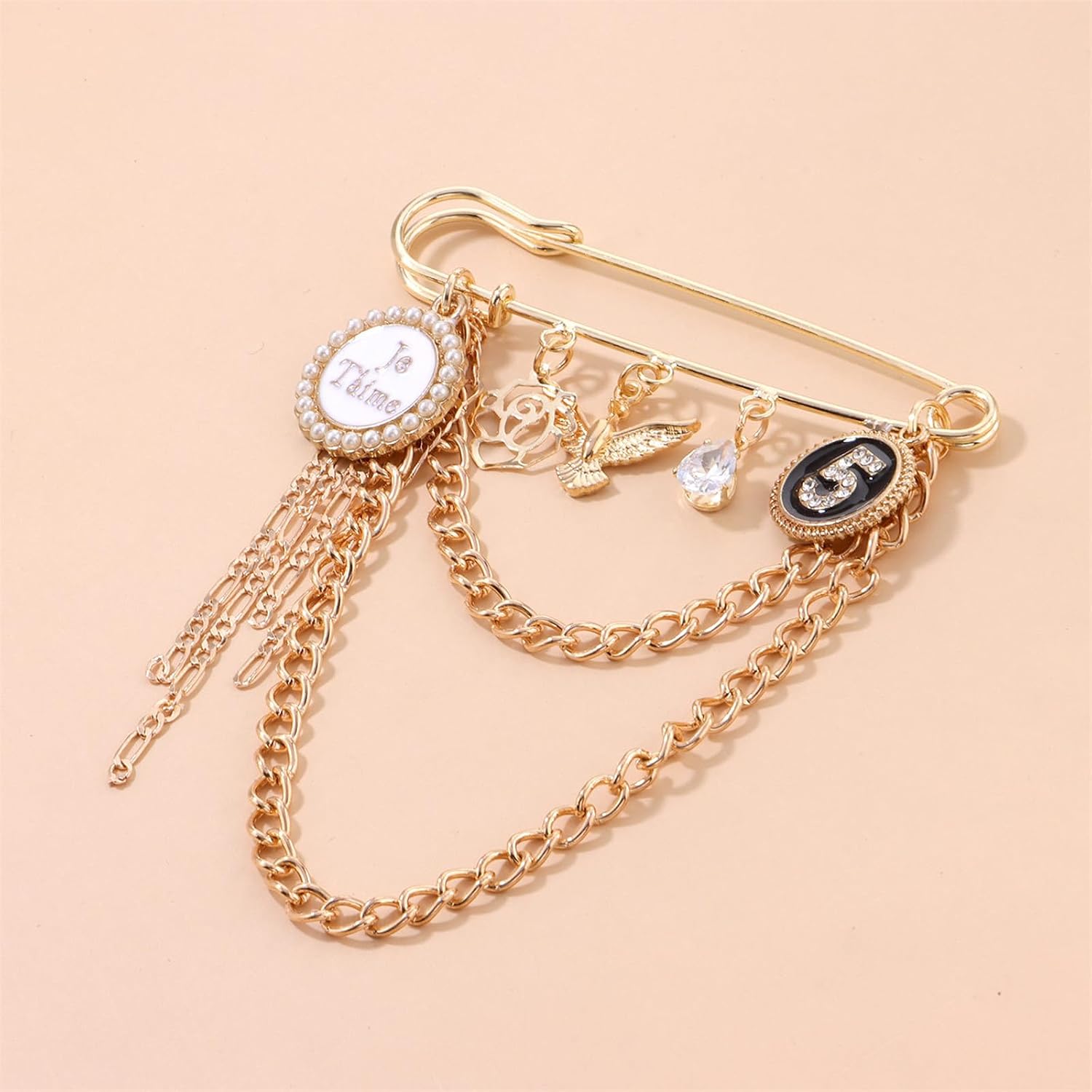 coadipress Hanging Long Chain Brooch Pin for Men Women Fashion Retro Silver Butterfly Bar Pins Safety Pin Punk Cool Chains Sweater Shawl Collar Coat Brooches Pin for Girls