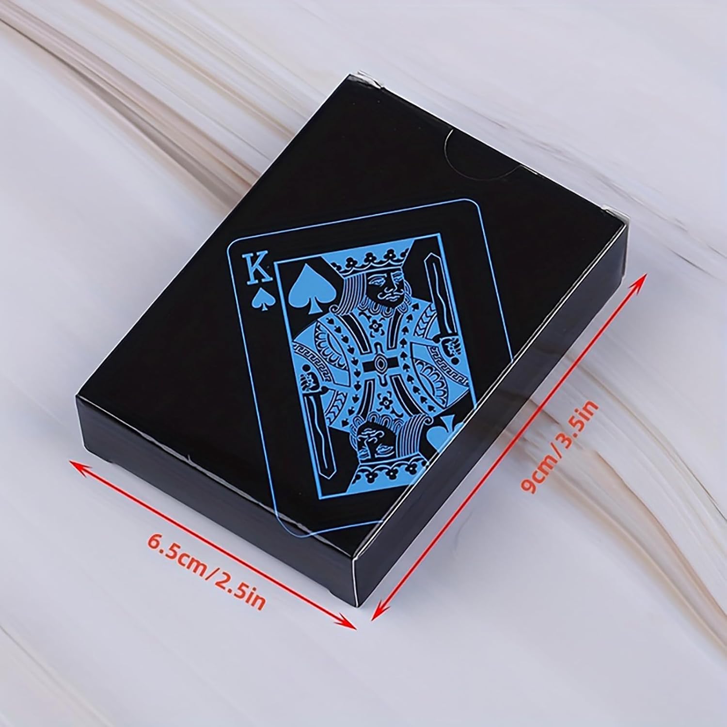 1pc Waterproof Plastic Poker Playing Cards PET Table Games Halloween/Thanksgiving Day (Blue x Silver)