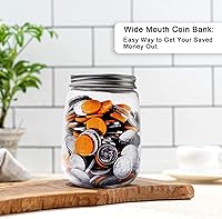 Vista 8 de Tarros pequeños de plástico transparente para monedas, paquete de 4, 16 onzas con tapas ranuradas plateadas, alcancías transparentes para adultos