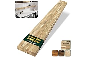 4ft Acacia Butcher Block Countertop for DIY Over Washer Dryer