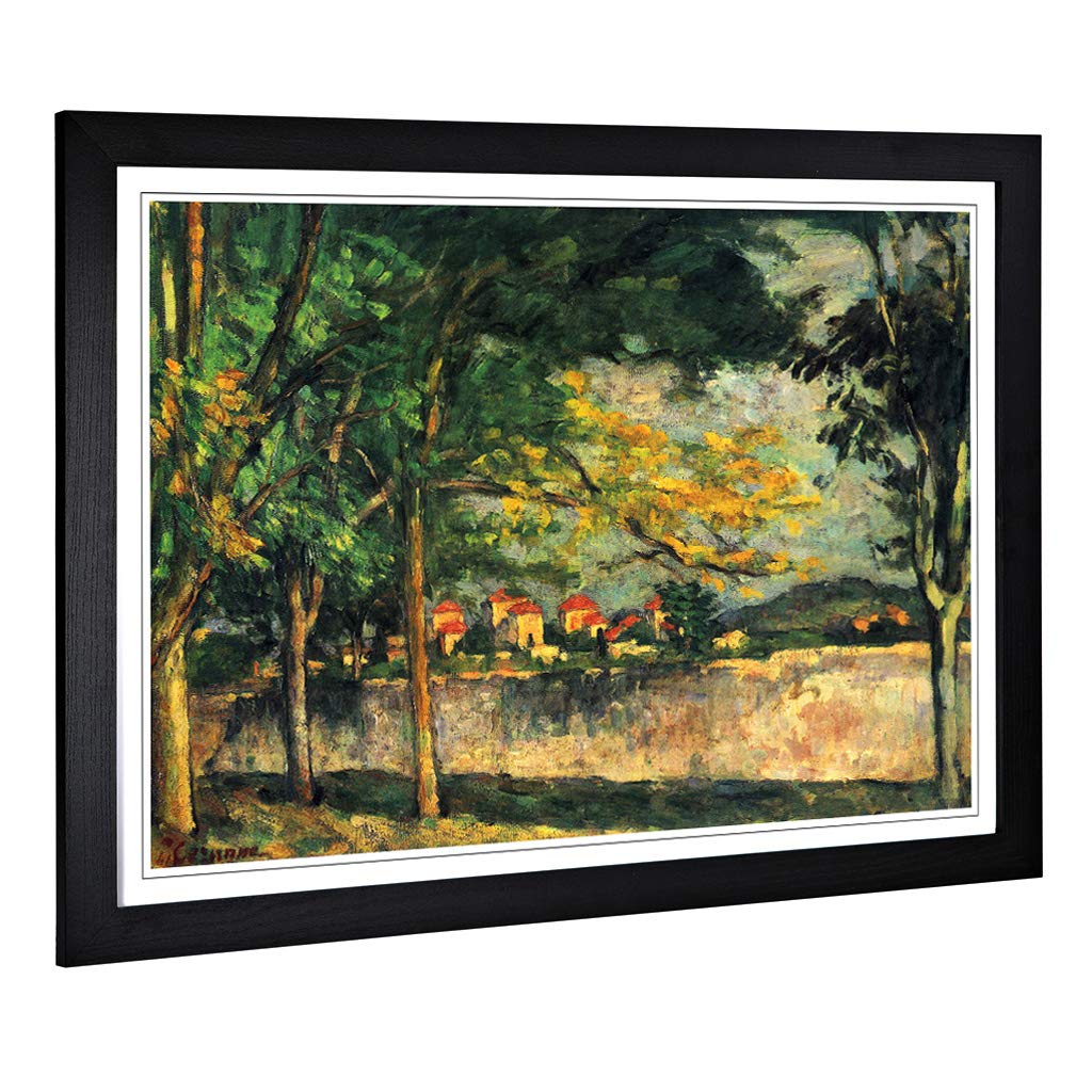 Big Box ArtFramed Print of Paul Cezanne Landscape (6) Design | Wall Art Picture | Home Decor for Kitchen, Living, Dining Room, Bedroom, Hallway, Office, Black, A2 / 24.5x18 Inch / 62x45cm