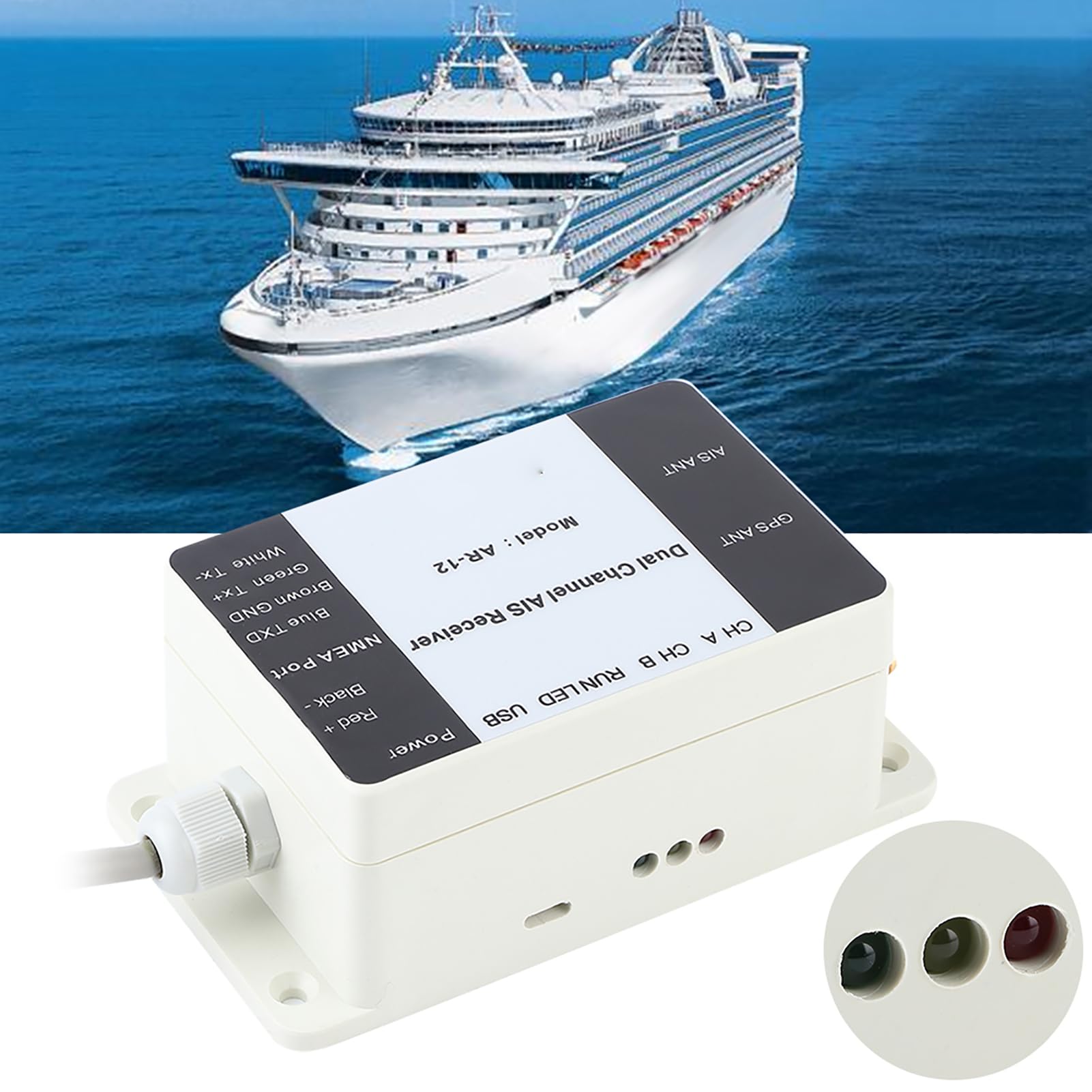 Récepteur AIS Double Canal avec GPS, Récepteur GPS Marin NMEA