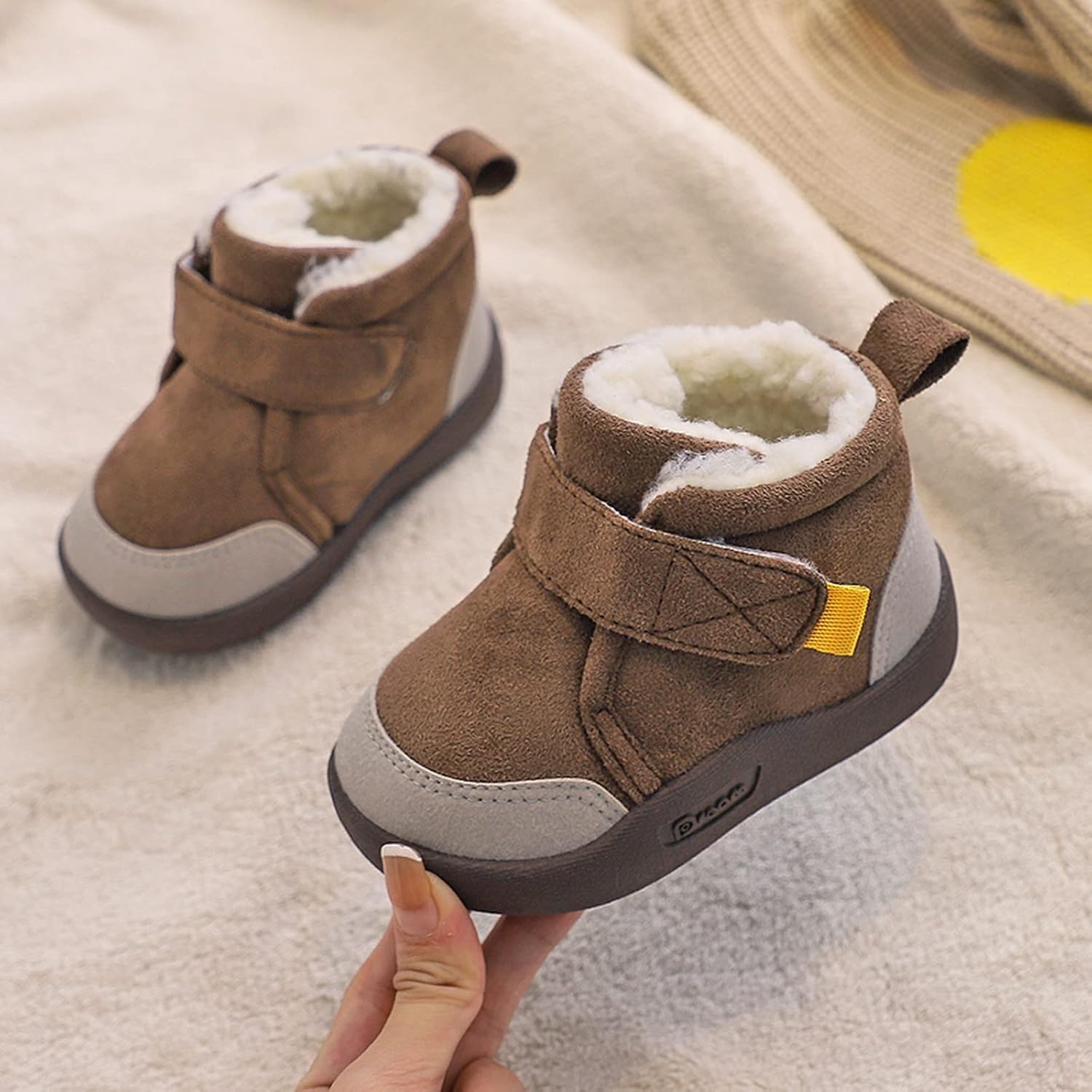 Baby Shoes Toddler Boots Soft Bottom Toddler Shoes Plus Velvet Thick Non Slip Large Cotton Shoes Toddler Girls Slippers