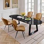 Dining Chairs Set of 4,Modern Fabric Dining Chairs Featuring Ergonomic Backrests, Thickly Padded Cushions, and Sturdy Metal Legs, Suitable for Kitchen, Living Room, and Bedroom,Brown