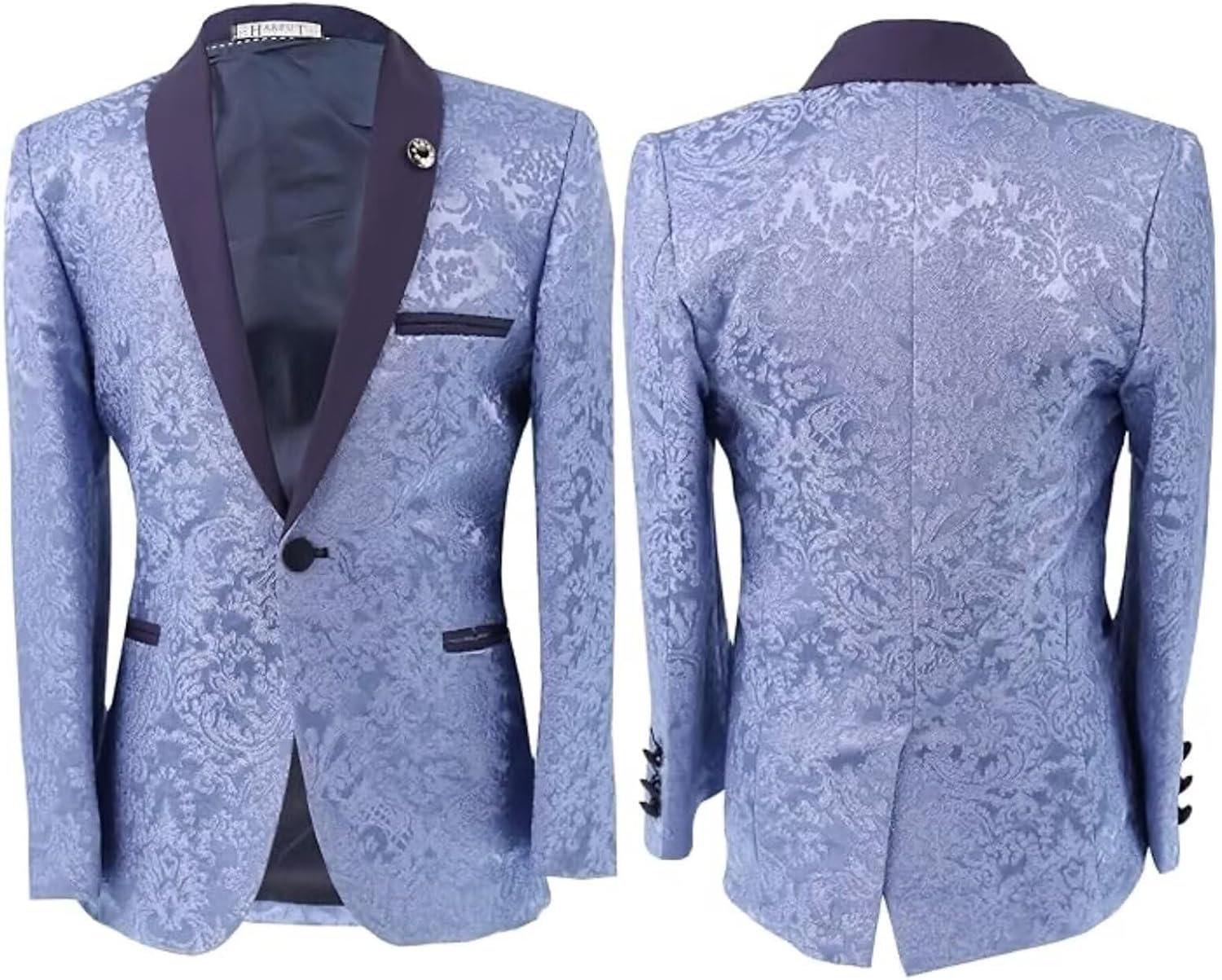 Boys Suits 3 Piece Paisley Suit Slim Fit Formal Tuxedo Floral Jacquard Wedding Party Blazer Vest Pants Sets