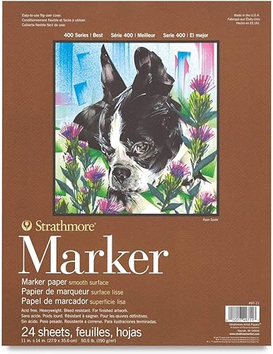 Almohadilla de marcador serie 400, 11 x 14 pulgadas, encuadernada con pegamento, 24 hojas por bloc