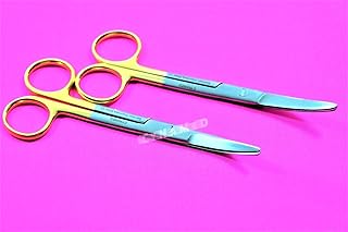New German 2 EA Surgical Operating Medical Mayo Scissors Curved 5.5 inches CYNAMED