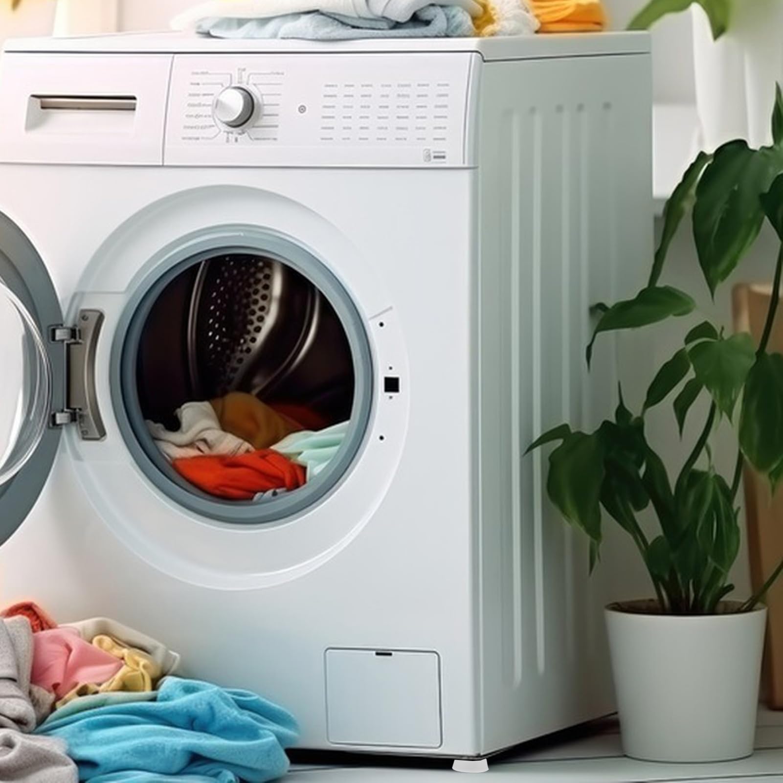 5 Set Tappetini Antivibrazione Da Piedi in Gomma Per Riduzione Rumore Stabilità Accessori Per Elettrodomestici Compatibili Con Lavatrice Asciugatrice 4 Pezzi*5