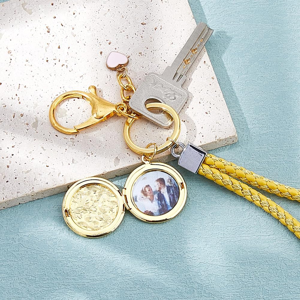SUPERFINDINGS 6PCS 3 Colors Oval Locket Keychains Metal Photo Keychains Locket Pendant Keychain Photos Keyring Couple Keychain DIY Key Chains Gift for Valentine Women Men, 6cm - Image 4